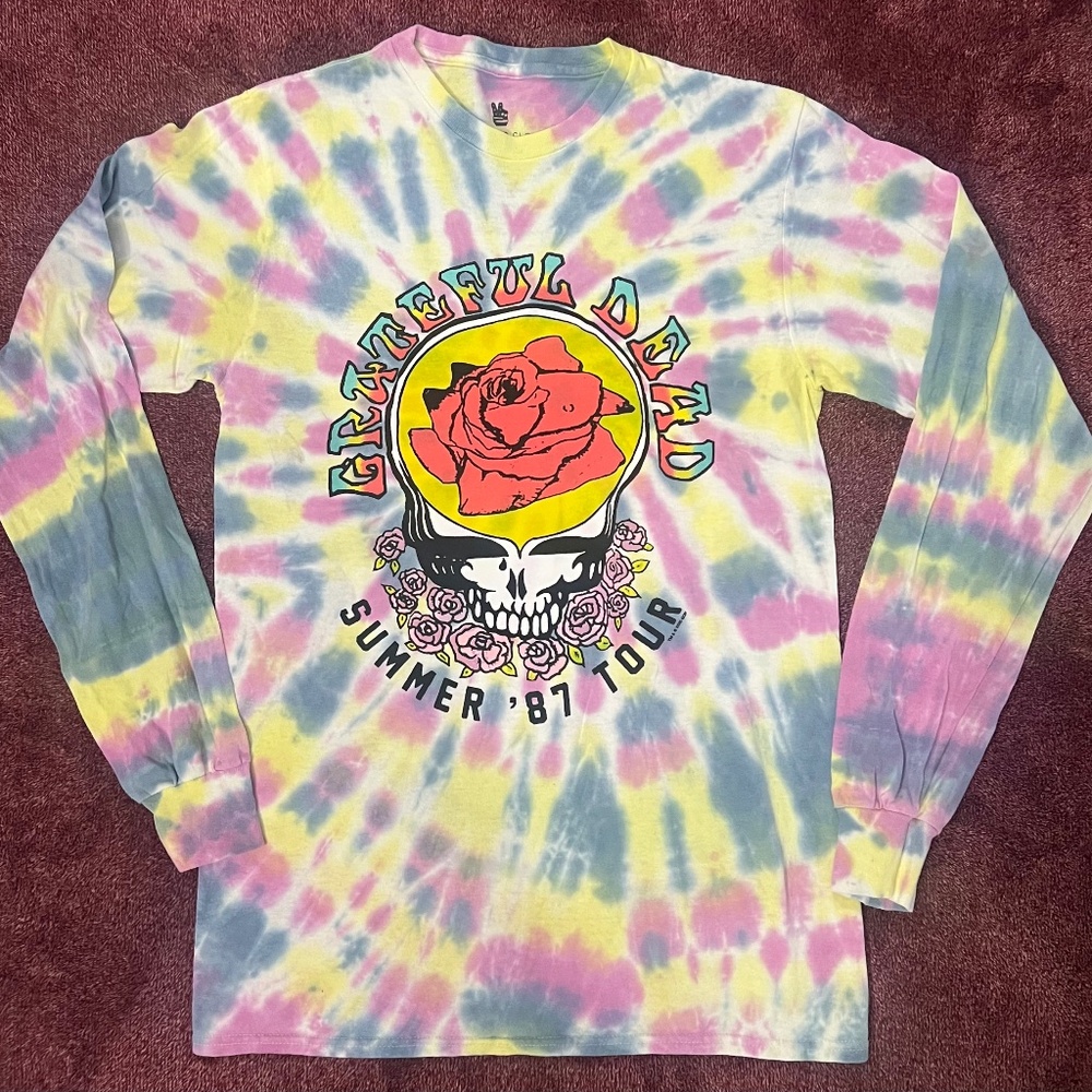 JUNK FOOD CLOTHING GRATEFUL DEAD TYE DYE LONG SLEEVE T SHIRT SIZE XS